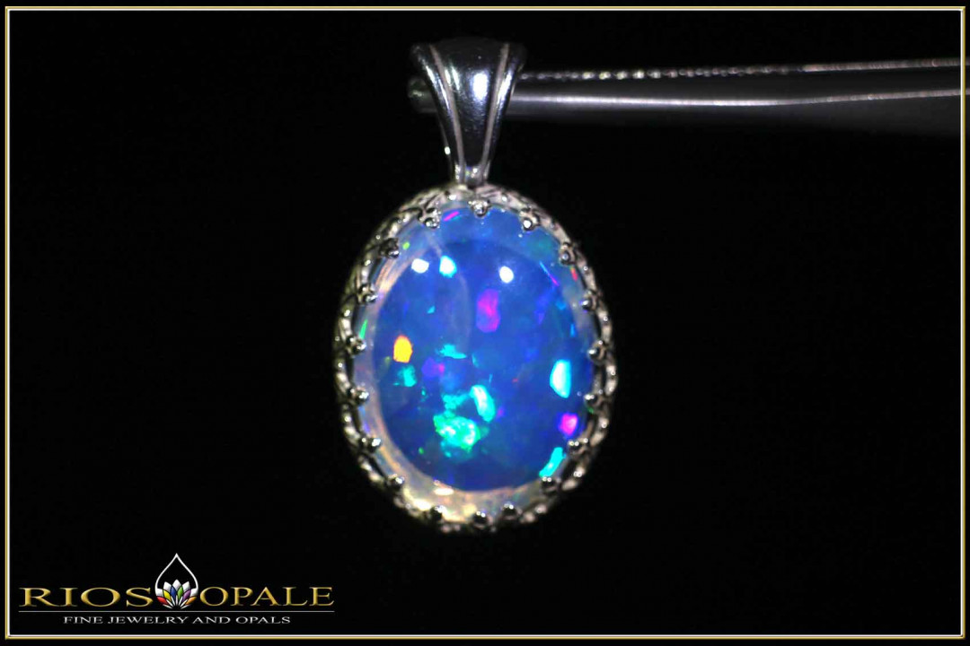 3,83ct Welo Opal 925er Sterling Silber Anhänger