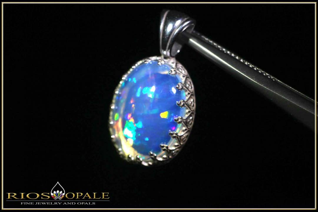 3,83ct Welo Opal 925er Sterling Silber Anhänger